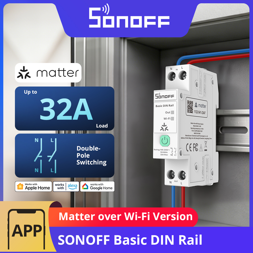 Sonoff Basic Switch - Interrupteur DIN à canal unique SONOFF