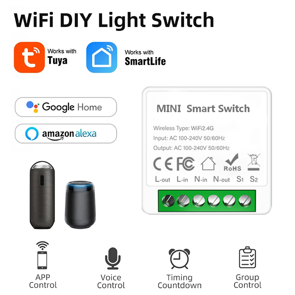 Home Automation Diy - Tuya – Mini commutateur WiFi 16A,
