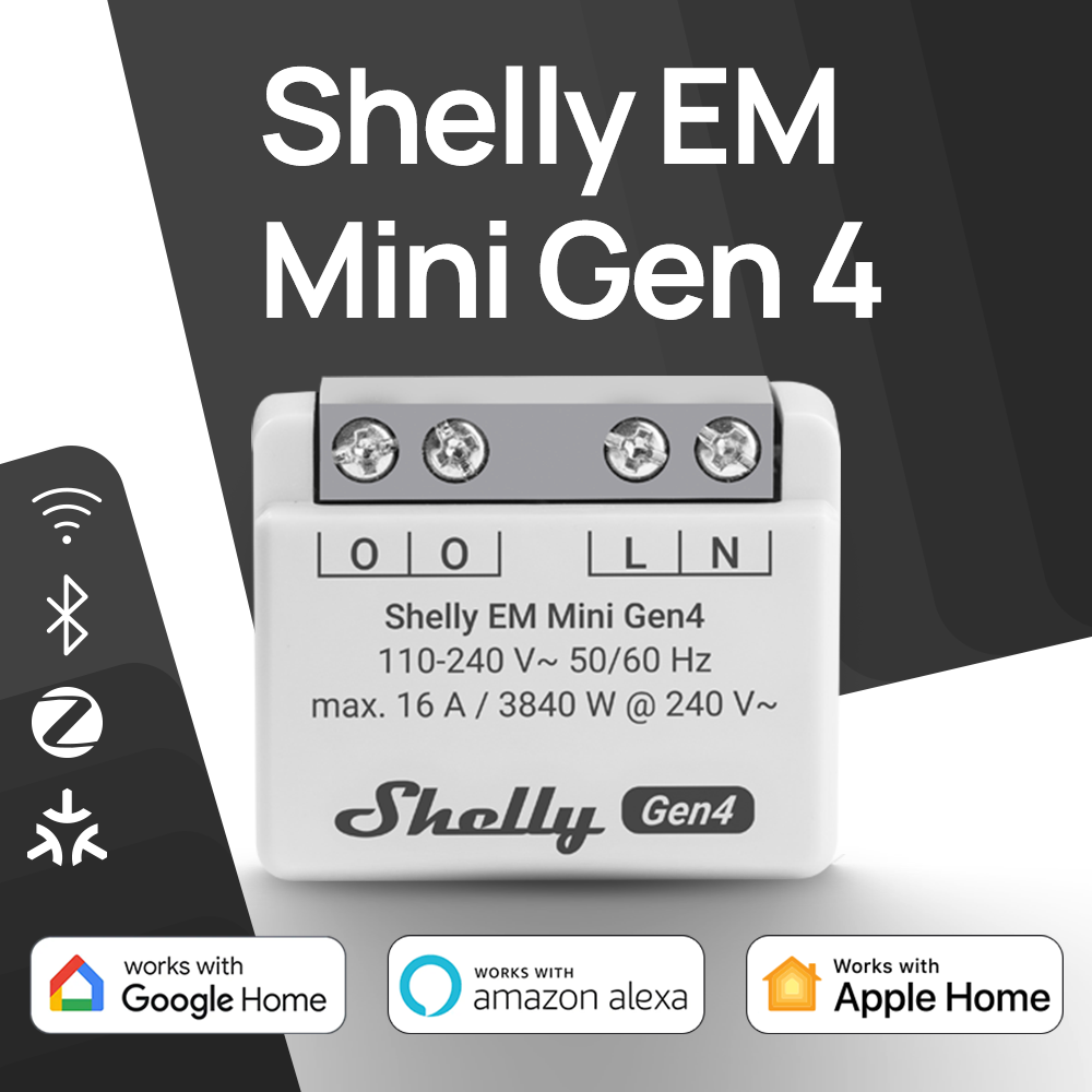 Shelly Relay Module - Compteur d'énergie compact Shelly EM Mini