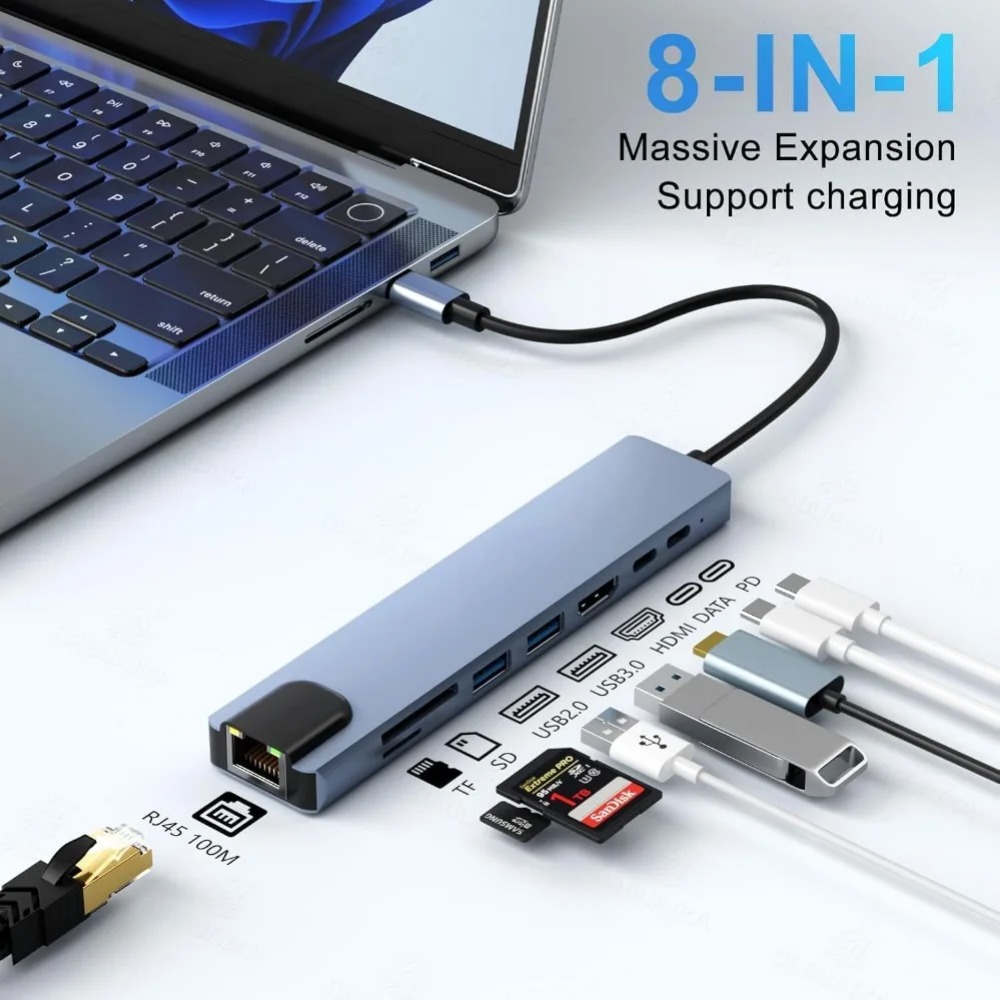 Hub USB C 8/7 en 1, adaptateur - Home Assistant Sd avis et prix